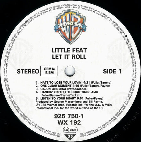 Little Feat : Let It Roll (LP, Album)
