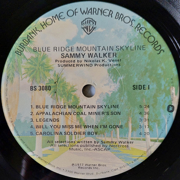 Sammy Walker : Blue Ridge Mountain Skyline (LP, Album, Jac)
