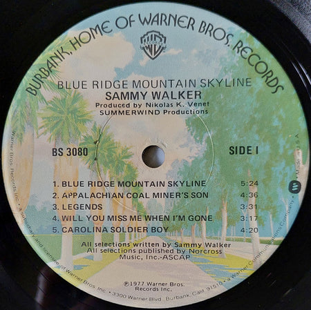 Sammy Walker : Blue Ridge Mountain Skyline (LP, Album, Jac)