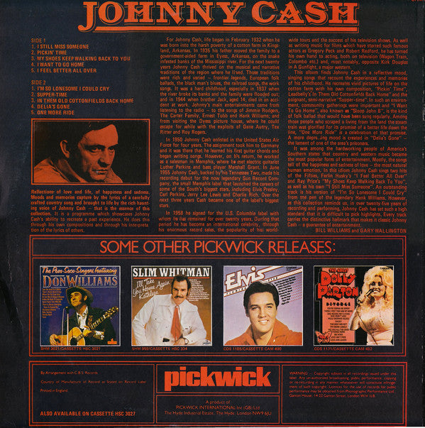Johnny Cash : I'm So Lonesome I Could Cry (LP, Comp)
