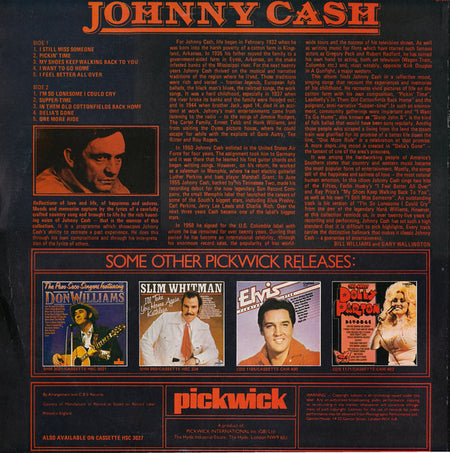 Johnny Cash : I'm So Lonesome I Could Cry (LP, Comp)