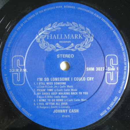 Johnny Cash : I'm So Lonesome I Could Cry (LP, Comp)