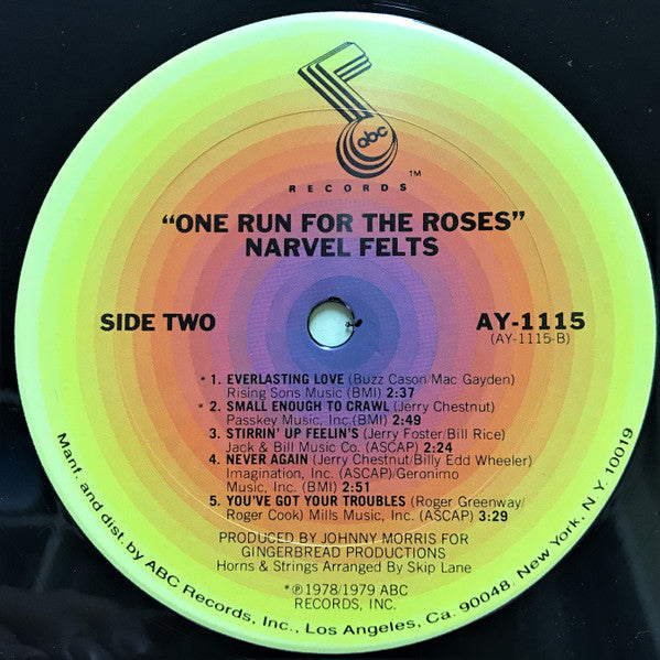 Narvel Felts : One Run For The Roses (LP, Album)