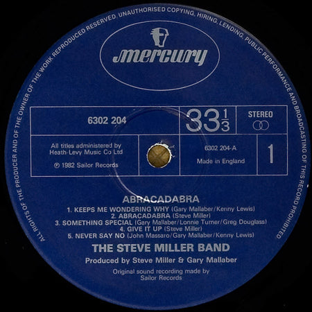 The Steve Miller Band* : Abracadabra (LP, Album)