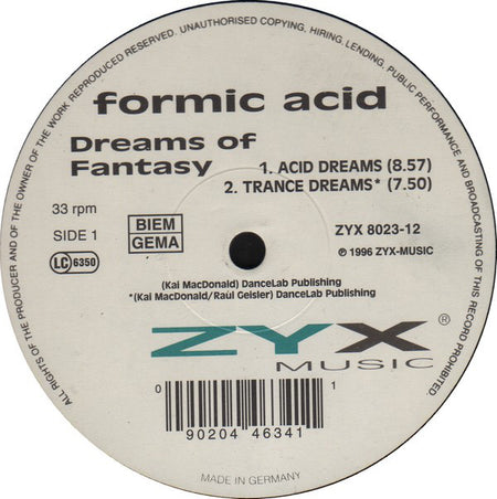 Formic Acid : Dreams Of Fantasy (12")