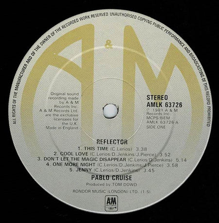 Pablo Cruise : Reflector (LP, Album)