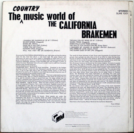 The California Brakemen : The Country Music World Of The California Brakemen (LP, Album)