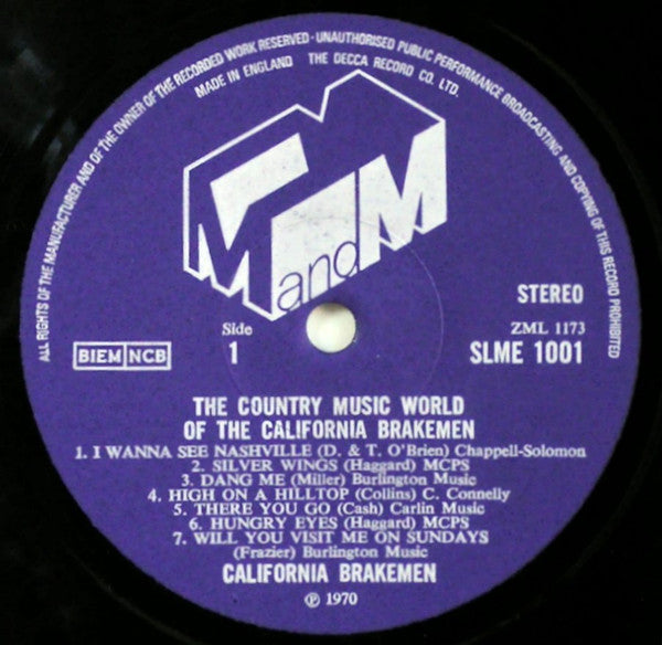 The California Brakemen : The Country Music World Of The California Brakemen (LP, Album)