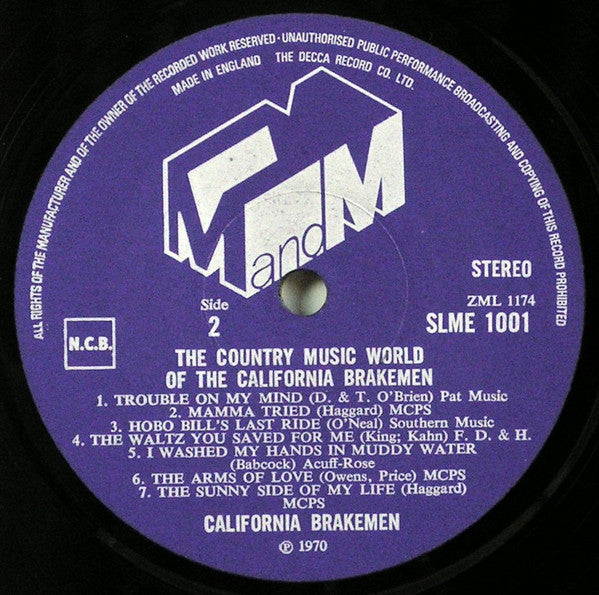 The California Brakemen : The Country Music World Of The California Brakemen (LP, Album)