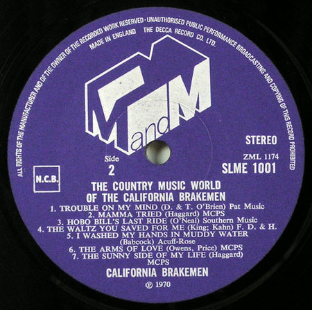 The California Brakemen : The Country Music World Of The California Brakemen (LP, Album)