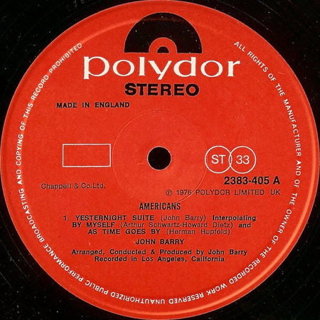 John Barry : Americans (LP)