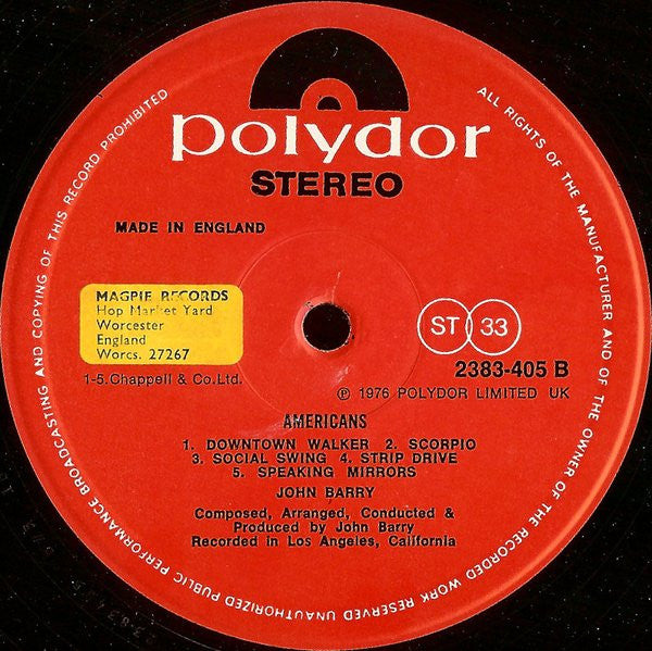 John Barry : Americans (LP)