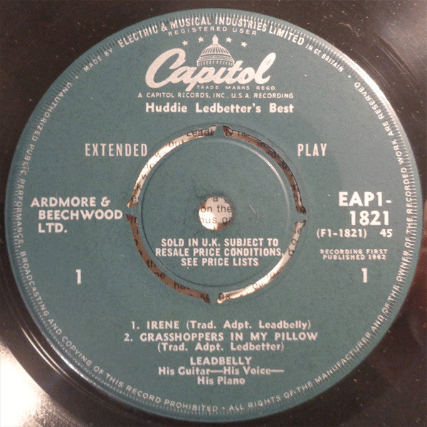 Leadbelly : Huddie Ledbetter's Best (7", EP, Mono)