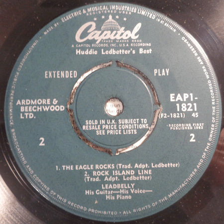 Leadbelly : Huddie Ledbetter's Best (7", EP, Mono)