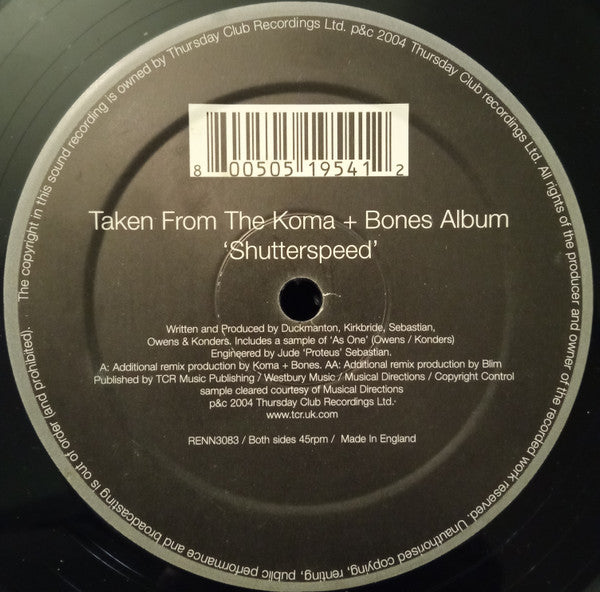 Koma & Bones Featuring Robert Owens : Take Me Back (12")