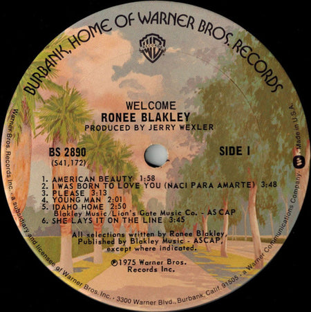 Ronee Blakley : Welcome (LP, Album)