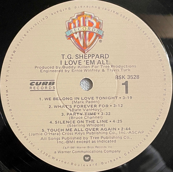 T.G. Sheppard : I Love 'Em All  (LP, Album, Win)