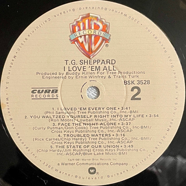 T.G. Sheppard : I Love 'Em All  (LP, Album, Win)