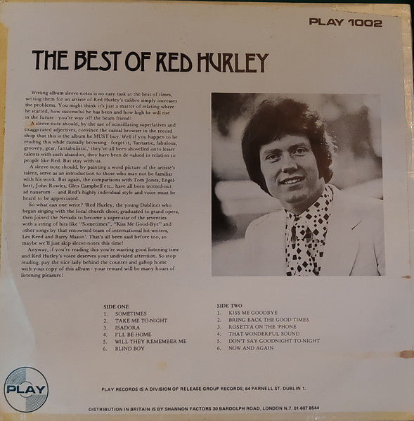 Red Hurley : The Best Of Red Hurley  (LP, Album, Comp, Whi)