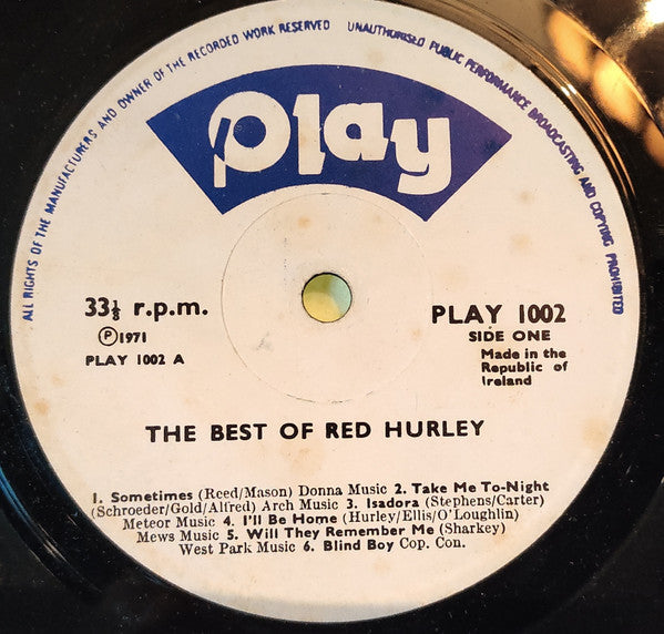 Red Hurley : The Best Of Red Hurley  (LP, Album, Comp, Whi)