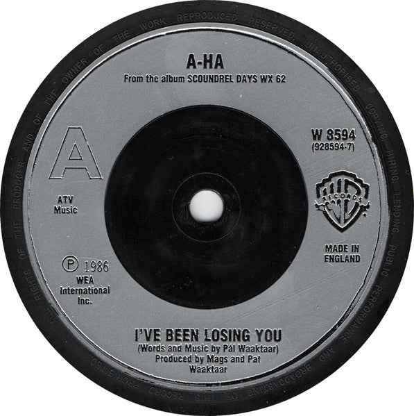 a-ha : I've Been Losing You (7", Single, Sil)