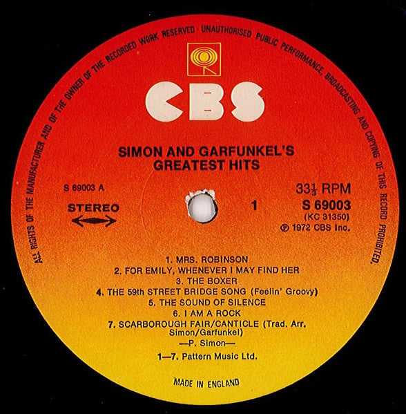 Simon & Garfunkel : Simon And Garfunkel's Greatest Hits (LP, Comp)