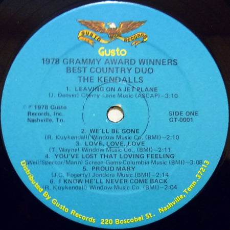 The Kendalls : 1978 Grammy Award Winners - Best Country Duo (LP, Album)