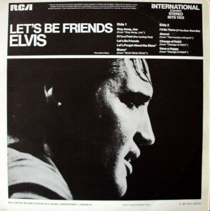 Elvis Presley : Let's Be Friends (LP, Album)
