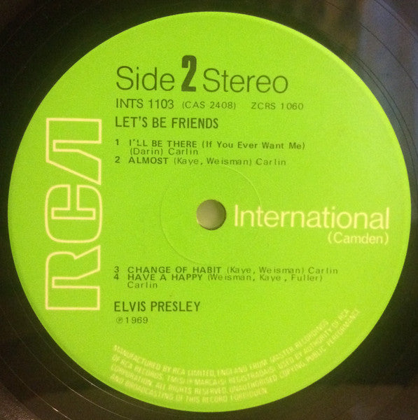 Elvis Presley : Let's Be Friends (LP, Album)