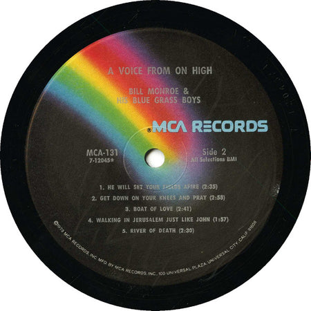 Bill Monroe And His Blue Grass Boys* : A Voice From On High (LP, Comp, RE, Bla)