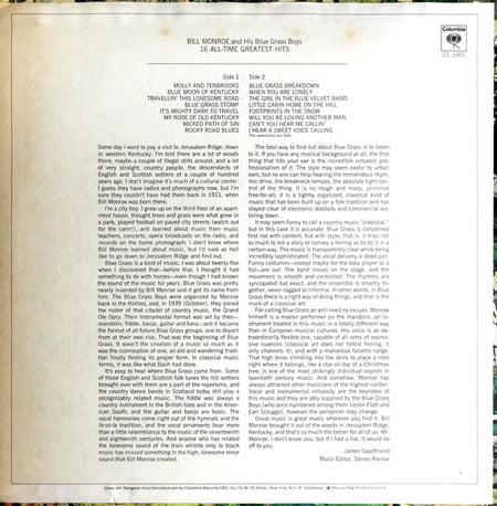 Bill Monroe And His Blue Grass Boys* : 16 All-Time Greatest Hits (LP, Comp, Rec)
