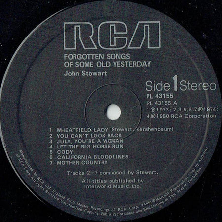John Stewart (2) : Forgotten Songs Of Some Old Yesterday (LP, Comp)