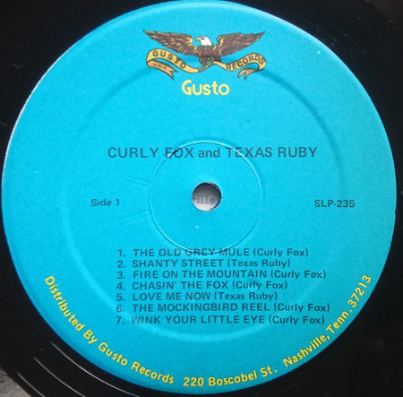 Curly Fox And Texas Ruby : Curly Fox And Texas Ruby (LP, Album, RE)