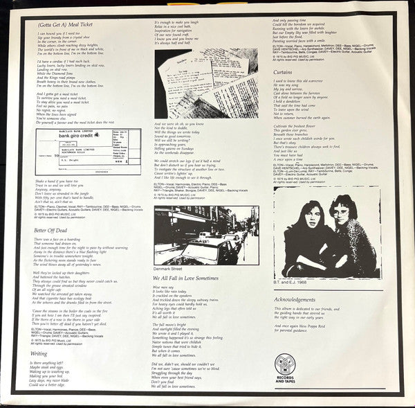 Elton John : Captain Fantastic And The Brown Dirt Cowboy (LP, Album, RE)