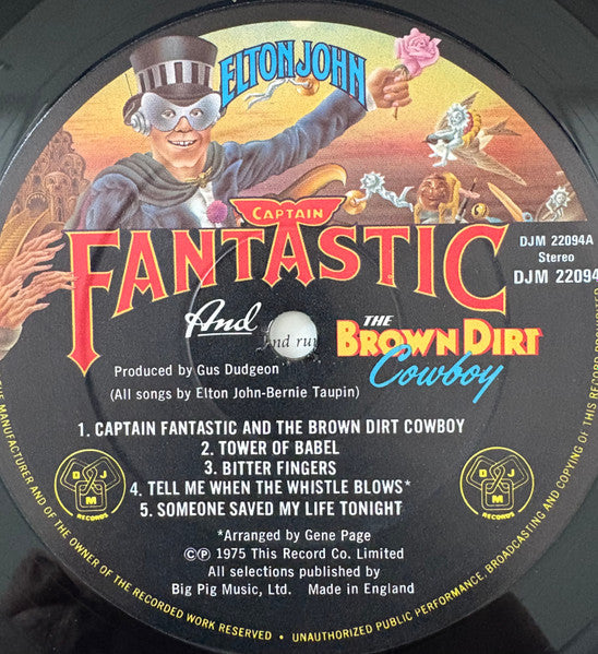 Elton John : Captain Fantastic And The Brown Dirt Cowboy (LP, Album, RE)