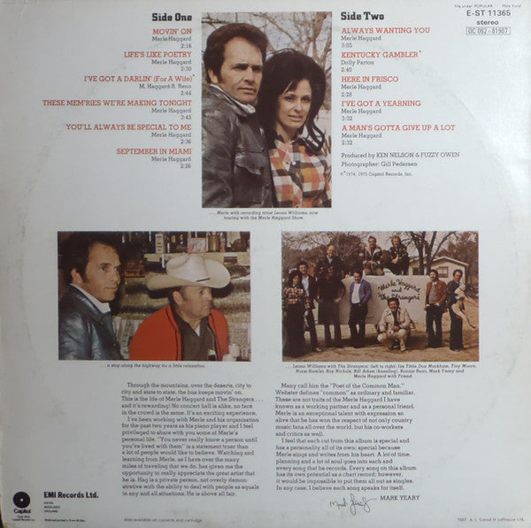 Merle Haggard And The Strangers (5) : Keep Movin' On (LP, Album)