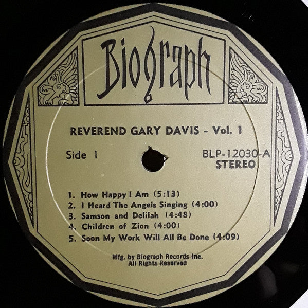 Reverend Gary Davis* : Volume 1 - New Blues And Gospel (LP, Album, RE)