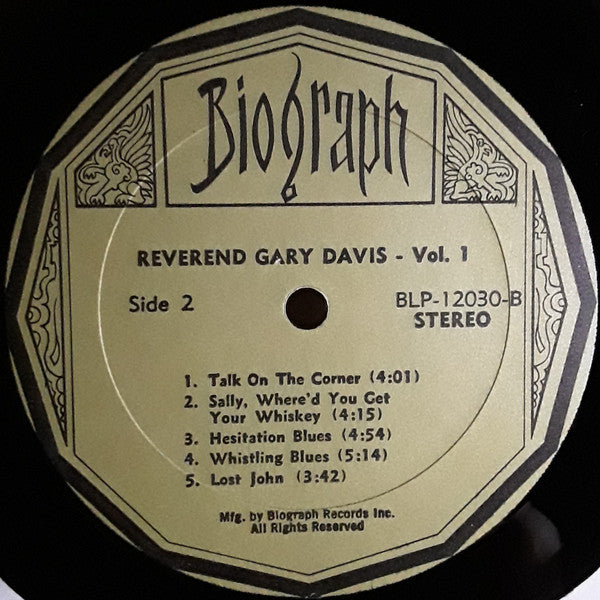 Reverend Gary Davis* : Volume 1 - New Blues And Gospel (LP, Album, RE)
