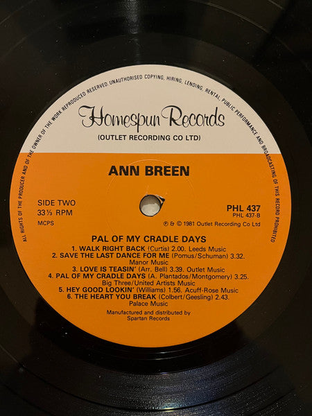 Ann Breen : Pal Of My Cradle Days (LP, Album)