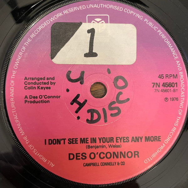 Des O'Connor : What I Did For Love (7", Promo, Sol)