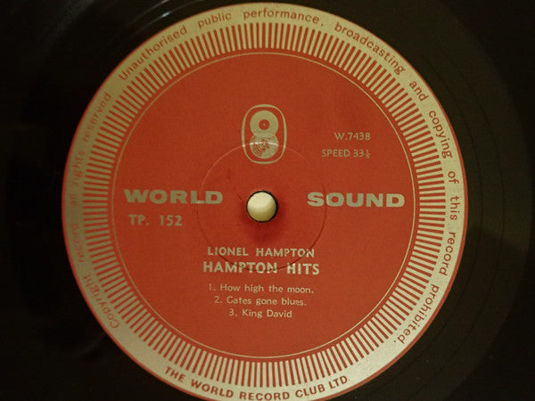 Lionel Hampton : Hampton Hits (LP, Mono, RE)