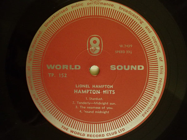 Lionel Hampton : Hampton Hits (LP, Mono, RE)
