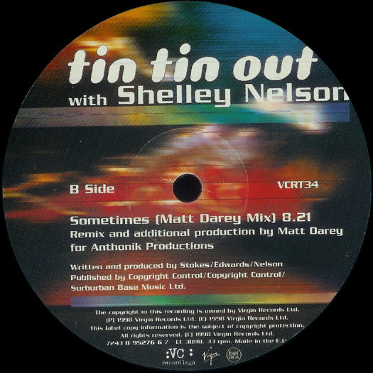Tin Tin Out With Shelley Nelson : Sometimes (12")