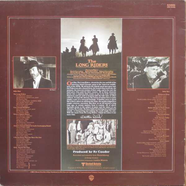 Ry Cooder : The Long Riders (Original Sound Track) (LP, Album)