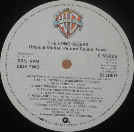Ry Cooder : The Long Riders (Original Sound Track) (LP, Album)