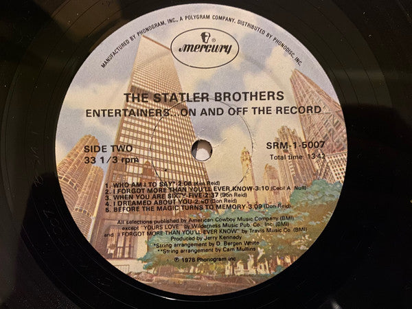 The Statler Brothers : Entertainers...On And Off The Record (LP)