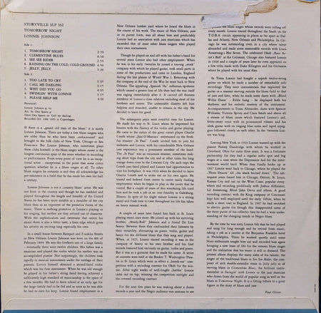 Lonnie Johnson (2) : Tomorrow Night (LP, Album)