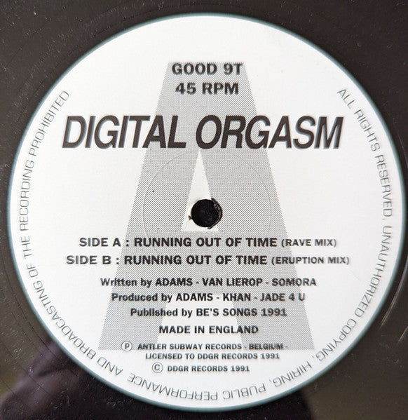Digital Orgasm : Running Out Of Time (12")