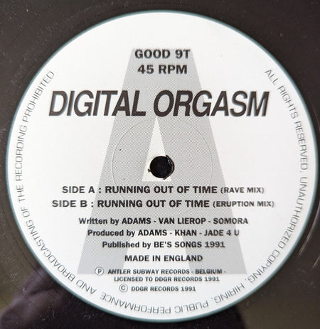 Digital Orgasm : Running Out Of Time (12")