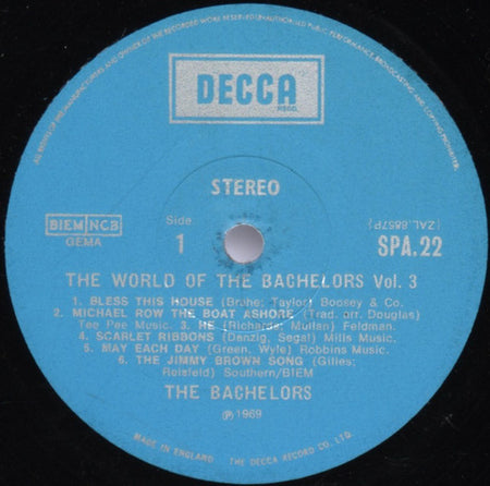 The Bachelors : The World Of The Bachelors Vol. 3 (LP, Comp)